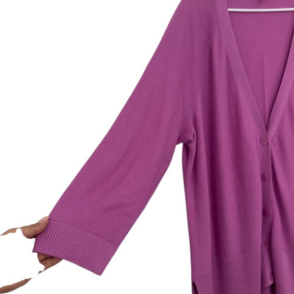 Talbots Womens Plus Size 3X Button Up Cardigan Sweater Light Purple Cotton/Rayon - Picture 11 of 16